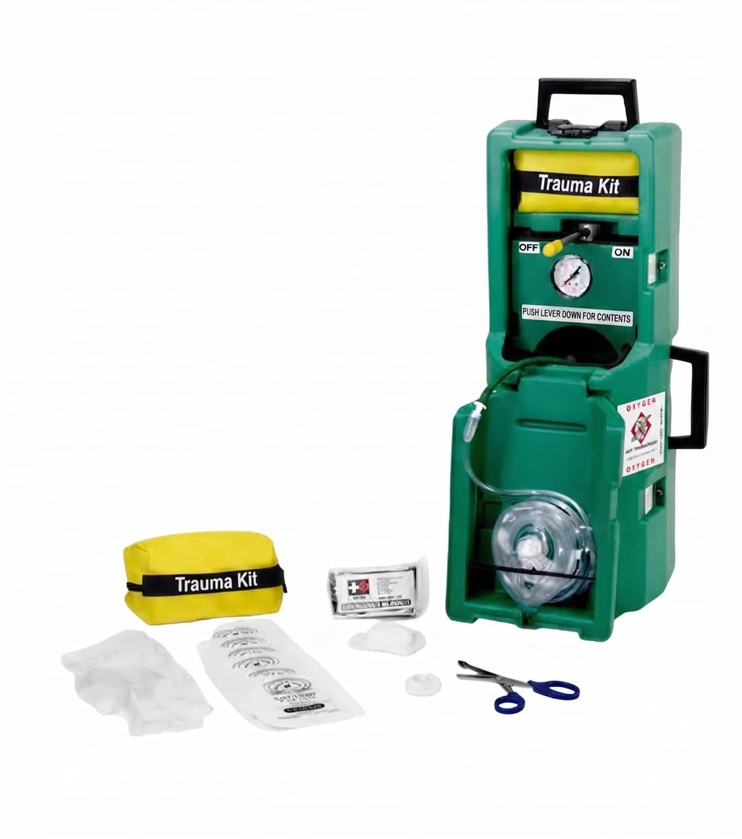 Trauma oxygen response kit